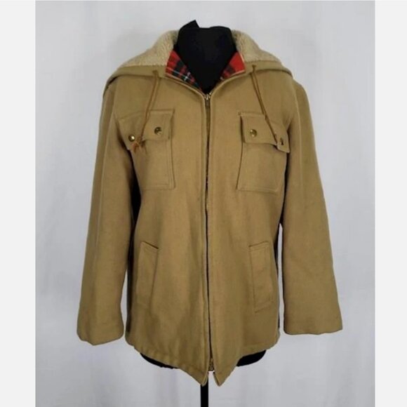 Vintage McGregor USA Heavy Duty Wool Plaid Lined Chore Jacket Barn Coat Med / 42 - Picture 1 of 9